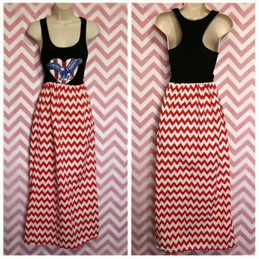 USA Eagle Chevron Maxi Tank Dress Size S